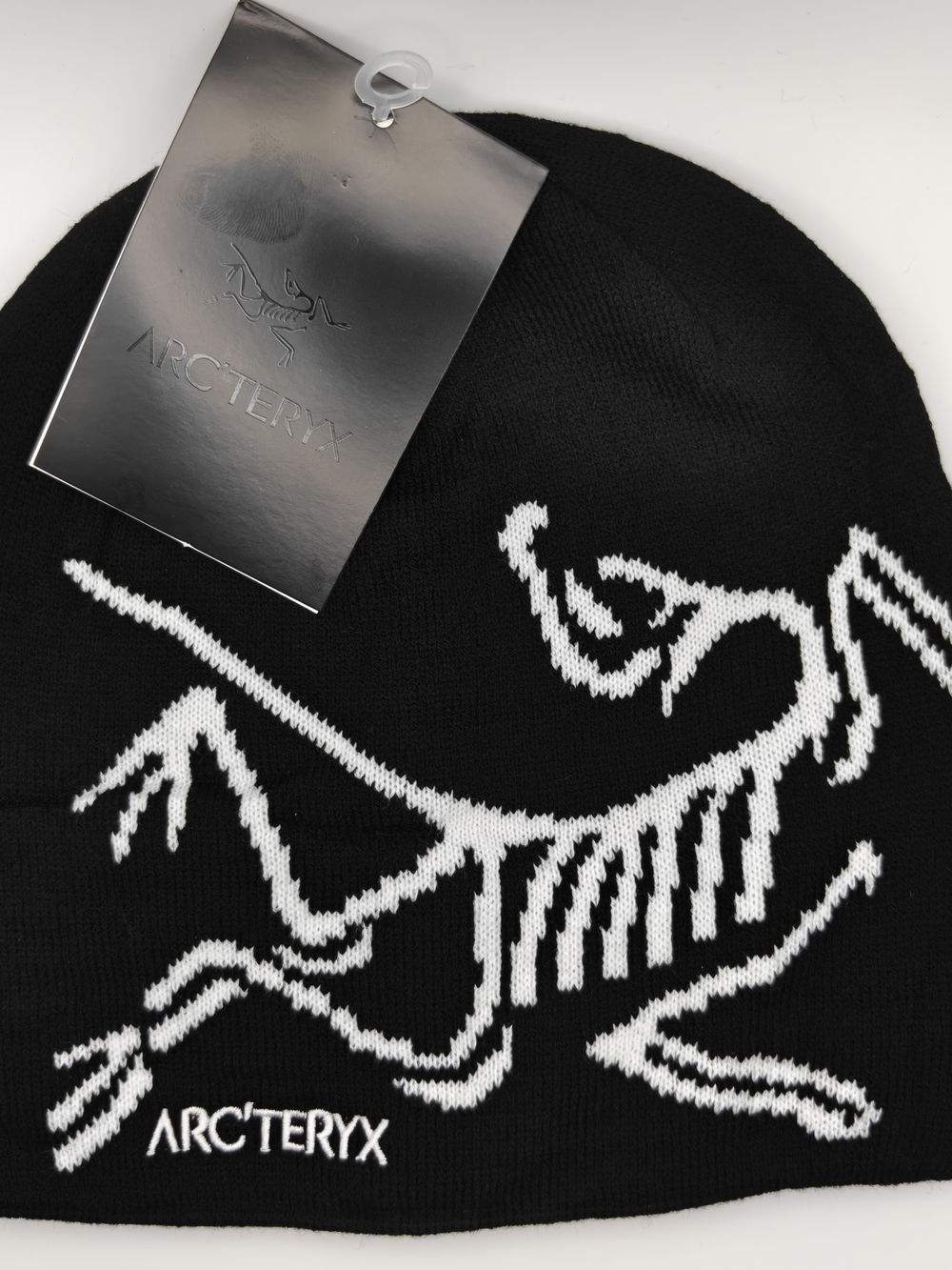 Arc'teryx Black Beanie with White Skeleton Graphic